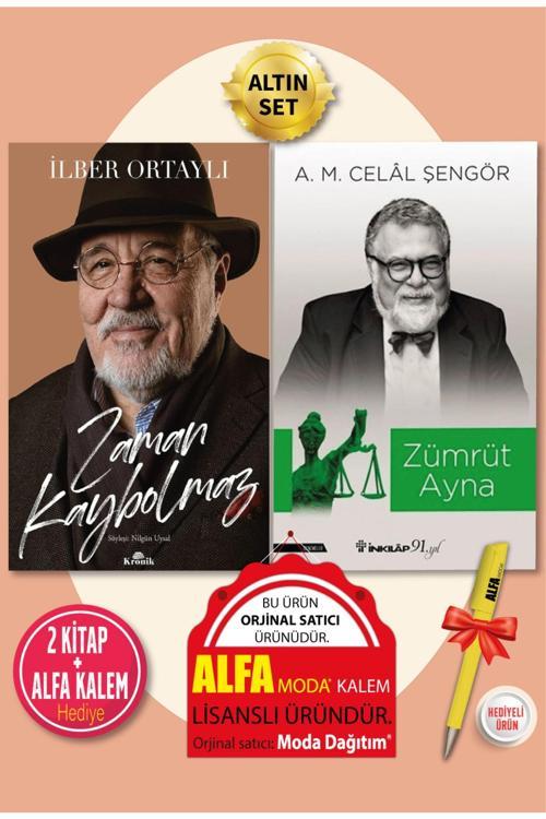 Zaman Kaybolmaz (İlber Ortaylı) + Zümrüt Ayna (Celal Şengör) 2 Kitap + Alfa Kalem Hediye