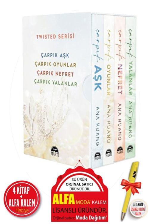 Twisted Serisi 4 Kitap Çarpık Aşk + Oyunlar + Nefret + Yalanlar / Ana Huang + Alfa Moda Kalem