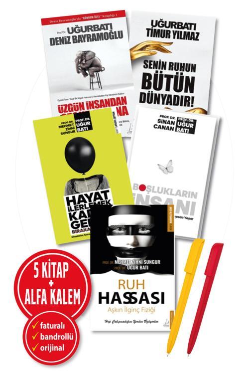 Alfa Kalem + Uğur Batı 5 Kitap Boşlukların İnsanı + Üzgün İnsandan + Ruh Hassası + Hayat İlerlemek Kadar