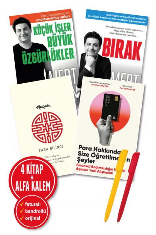 Mert Başaran(Bırak + Küçük İşler)Para Hakkında(Claer Barrett) + Para Bilinci (Nevşah F.) 4 Kitap Ekonomi