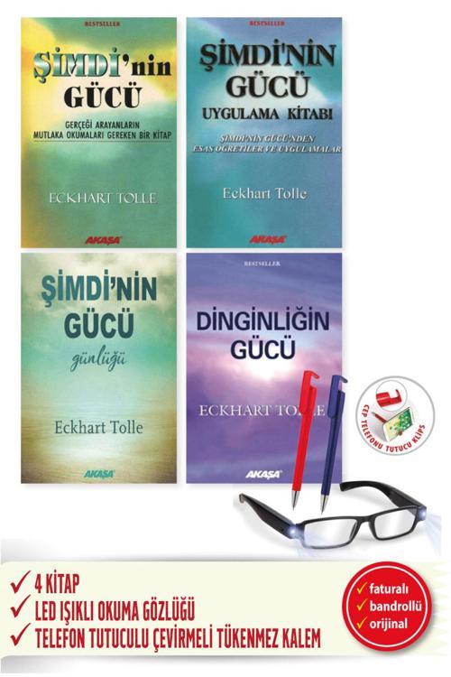 Eckhart Tolle 4 Kitap Set + Led Gözlük + Alfa Kalem(Şimdi’Nin Gücü-Günlüğü-Uygulama-Dinginliğin Gücü)