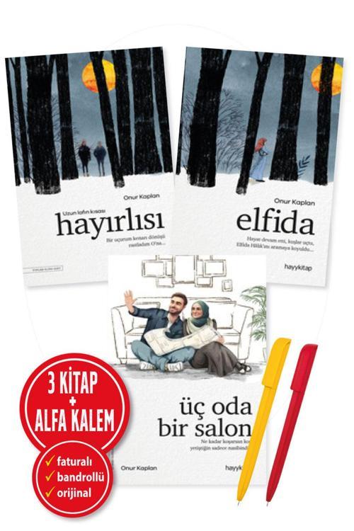 Alfa Kalem + Onur Kaplan 3 Kitap Set (Uzun Lafın Kısası Hayırlısı-Elfida-Üç Oda Bir Salon)