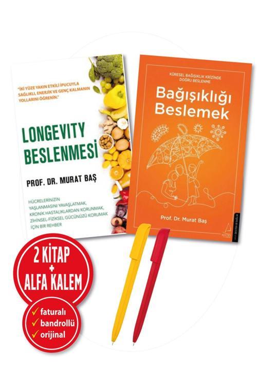 Alfa Kalem + Murat Baş 2 Kitap Longevity Beslenmesi + Bağışıklığı Beslemek-Yeni Destek Sağlık Kitap