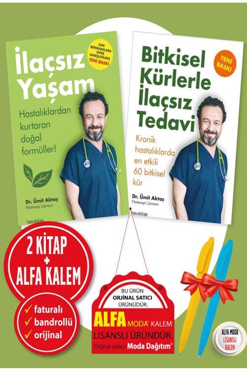 Alfa Kalem + İlaçsız Yaşam + Bitkisel Kürlerle İlaçsız Tedavi Ümit Aktaş 2 Kitap Set