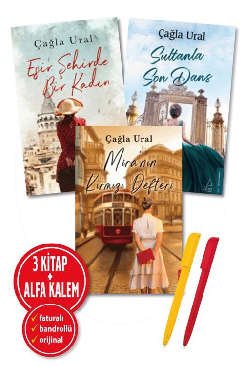 Alfa Kalem + Çağla Ural 3 Kitap Set (Mira’Nın Kırmızı Defteri + Sultanla Son Dans + Esir Şehirde Bir Kadın