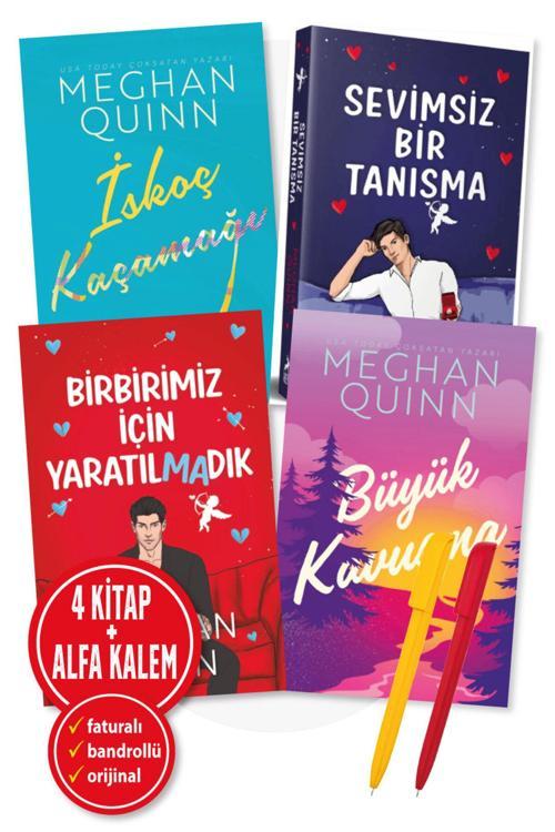 Meghan Quinn 4 Kitap Set-İskoç Kaçamağı Büyük Kavuş Birbiri İçin Yaratılma Sevimsiz Bir Tanış Ren