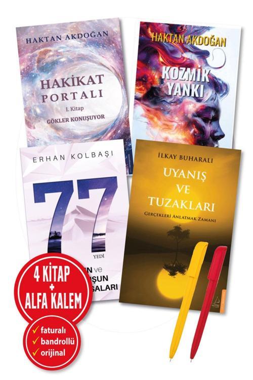 Uyanış Ve Tuzaklar + Yetmiş Yedi 77 + Kozmik Yankı + Hakikat Portalı 4 Kitap İlkay Buharalı-Haktan Akdoğan