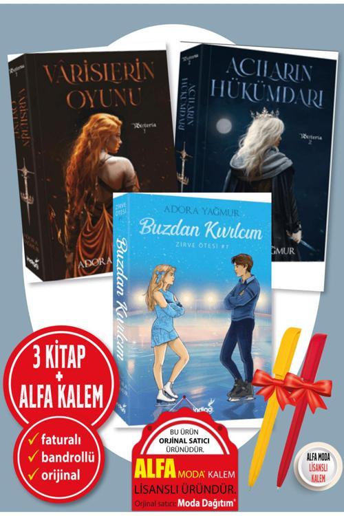 Alfa Kalem + Adora Yağmur 3 Kitap Set (Varislerin Oyunu - Acıların Hükümdarı - Buzdan Kıvılcım)