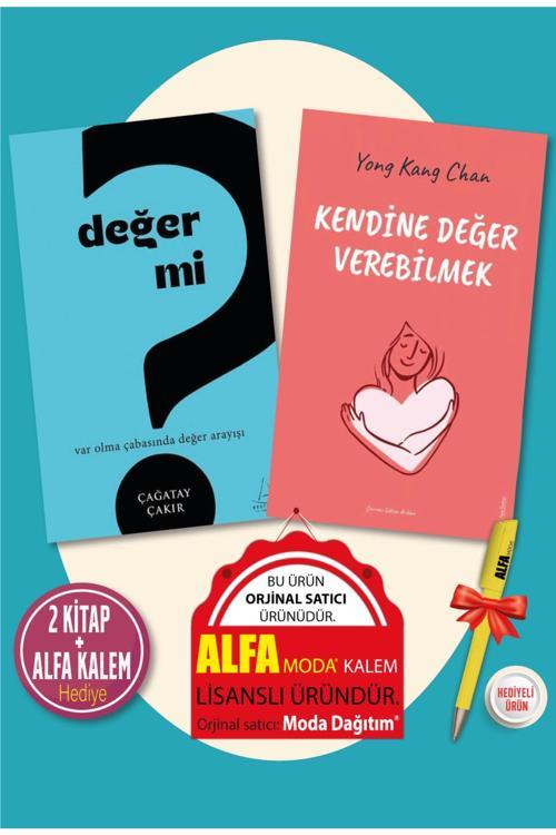 Değer Mi? (Çağatay Çakır) + Kendine Değer Verebilmek (Yong Kang Chan) 2 Kitap + Alfa Moda Kalem