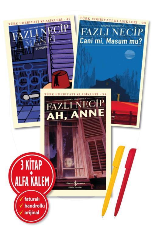 Fazlı Necip 3 Kitap Set (Cani Mi, Masum Mu? + Ah, Anne + Menfi - Sürgün)-Edebiyat/Klasikler-İş Kültür