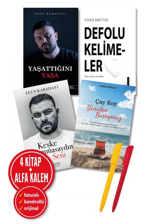 Alfa Kalem + Fars Meyus De-Folu Kelimeler + Zeus Kabadayı Yaşattığını Yaşa + Emre Gürlek Çay Koy 4 Kitap