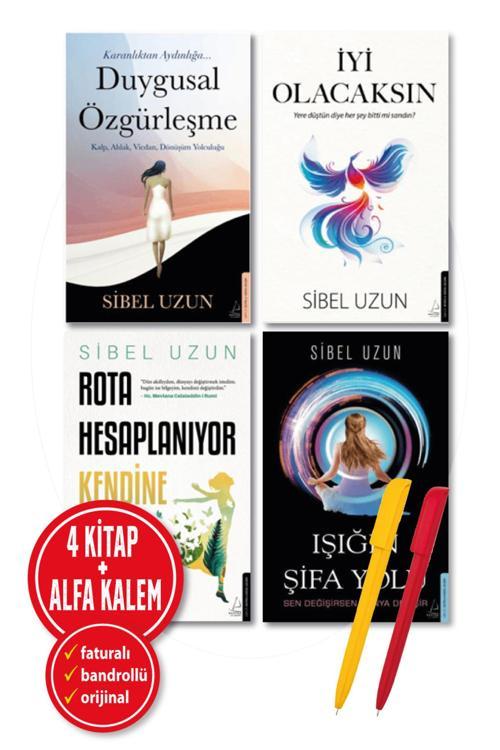 Alfa Kalem + Sibel Uzun 4 Kitap (Duygusal Özgürleşme + İyi Olacak + Rota Hesap + Işığın Şifa)-Yeni-Kişisel