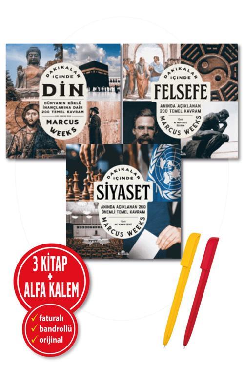 Dakikalar İçinde 3’Lü Kitap Set/ Din + Felsefe Siyaset(Marcus Weeks) + Kalem-Kronik-Araştırma-İnceleme