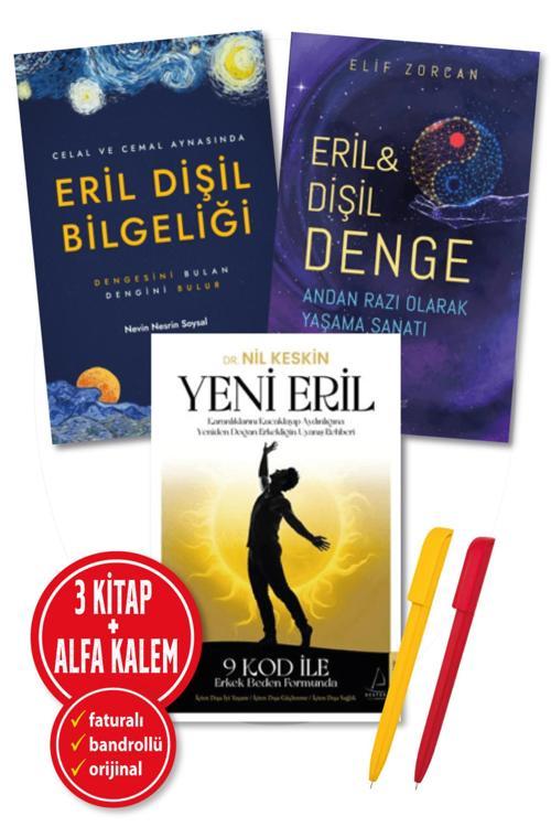 Alfa Kalem + Yeni Eril(Nil Keskin) + Eril Dişil Denge(Elif Zorcan) + Eril Dişil Bilgeliği 3 Kitap