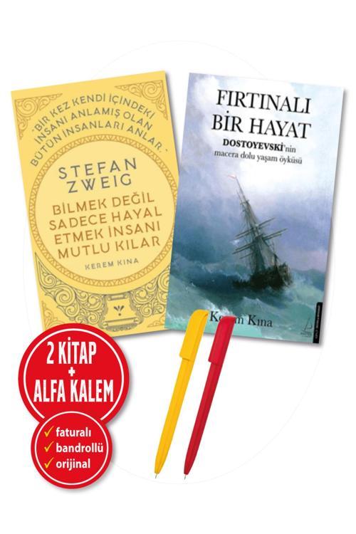 Alfa Kalem + Kerem Kına 2 Kitap(Stefan Zweig-Bilmek Değil Sadece Hayal + Fırtınalı Bir Hayat)-Yeni