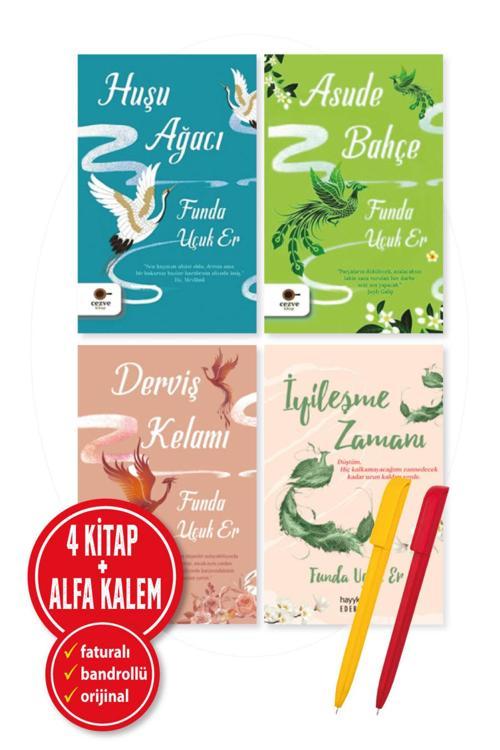 Alfa Kalem + Funda Uçuk Er 4 Kitap Set (Huşu Ağacı-Asude Bahçe-Derviş Kelamı-İyileşme Zamanı)