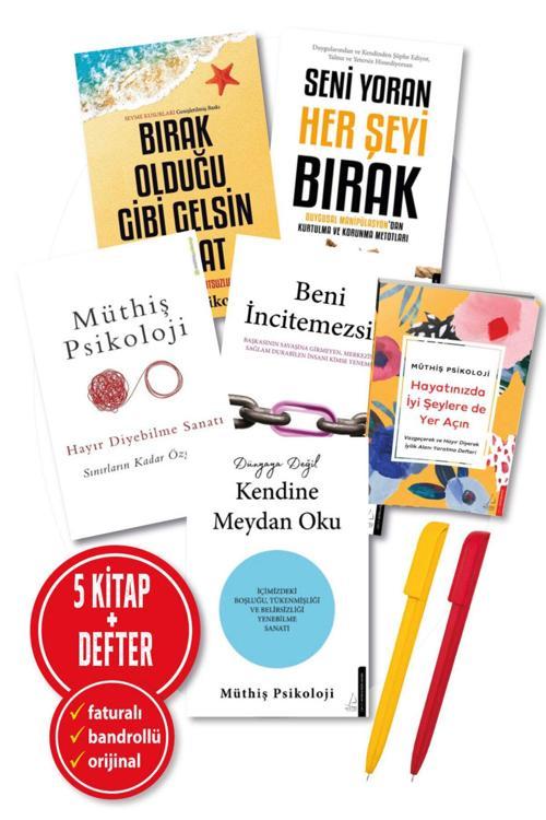 Defter + Beni İncitemezsin Dünyaya Değil Kendine Seni Yoran(Müthiş Psikoloji) 5 Kitap Set Yeni Destek