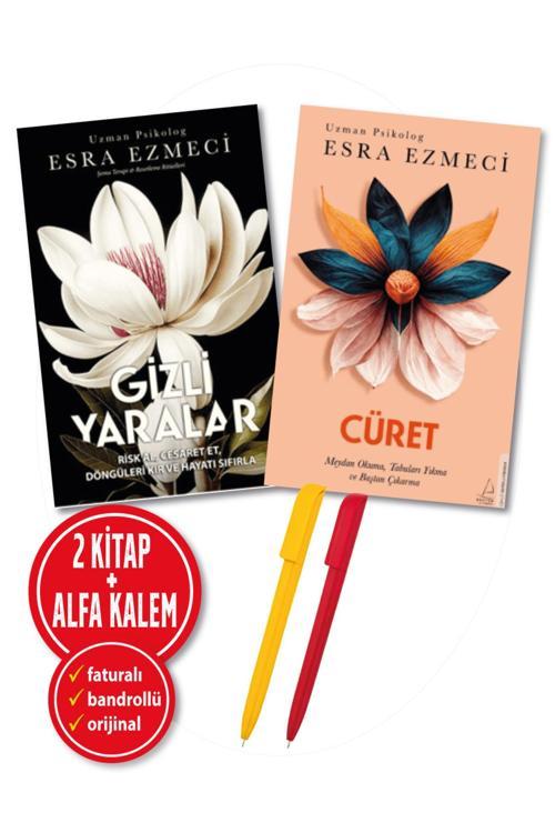 Alfa Kalem + Esra Ezmeci (Gizli Yaralar + Cüret) Yeni 2 Kitap - Destek