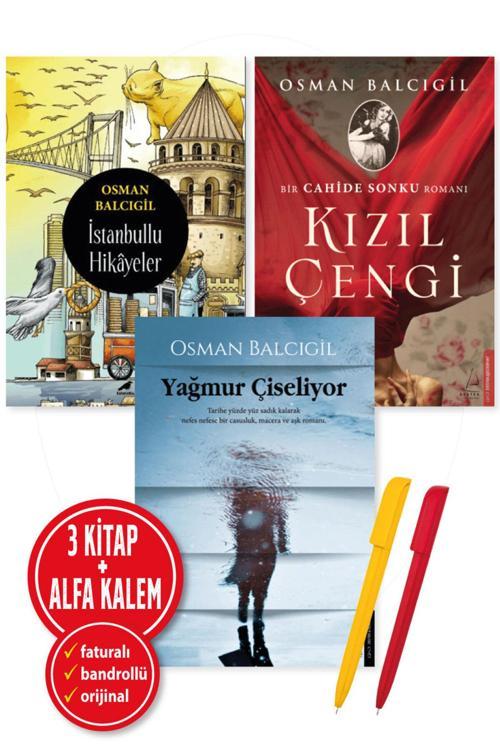 Alfa Kalem + Osman Balcıgil Yeni 3 Kitap Set (Yağmur Çiseliyor + Kızıl Çengi + İstanbullu Hikayeler)