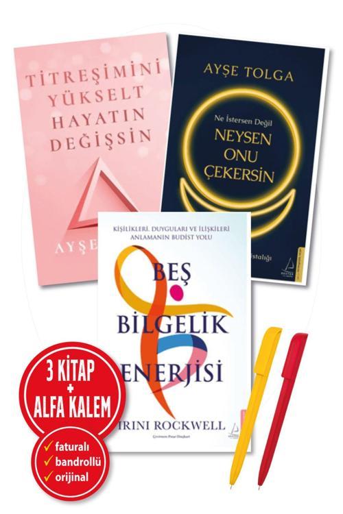 Alfa Kalem + Ayşe Tolga-Irini Rockwell 3 Kitap(Titreşimini Yükselt + Ne İstersen + Beş Bilgelik Enerjisi)