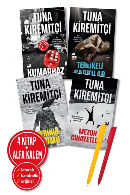 Alfa Kalem + Tuna Kiremitçi 4 Kitap (Kumarbaz + Tehlikeli Şarkılar + Perinin Ölümü + Mezun Cinayetleri)