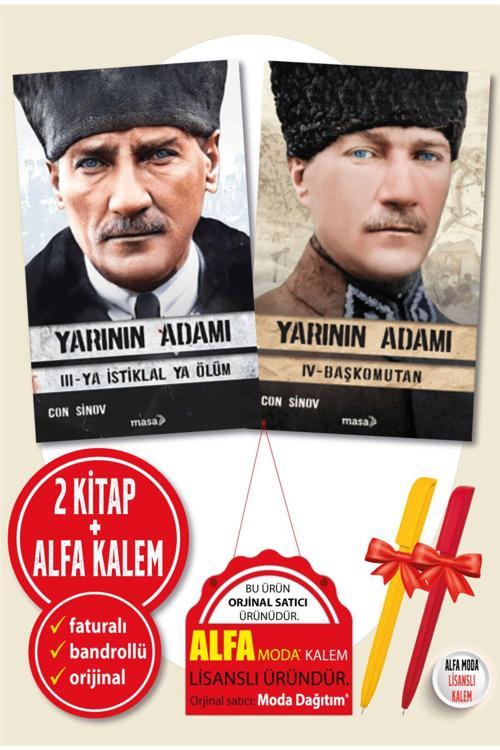Yarının Adamı 3-Ya İstiklal Ya Ölüm + Yarının Adamı 4 Başkomutan Con Sinov 2 Kitap Yeni - Masa Tarih