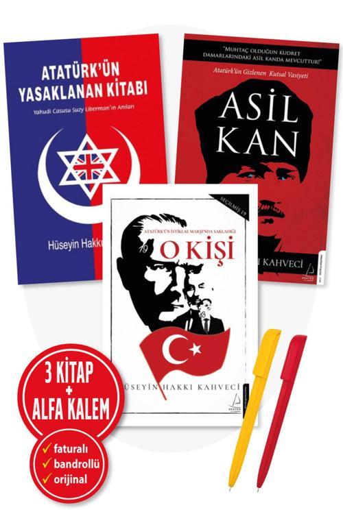Hüseyin Hakkı Kahveci 3 Kitap Set Atatürk’Ün Yasaklanan Kitabı Asil Kan O Kişi Hüseyin Hakkı Kahveci