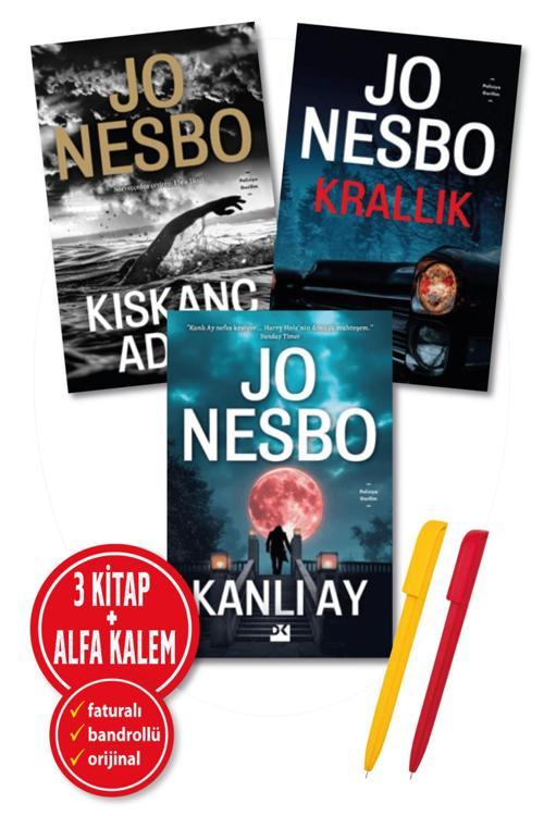 Alfa Kalem + Jo Nesbo 3 Kitap Kanlı Ay + Kıskanç Adam + Krallık Doğan Kitap
