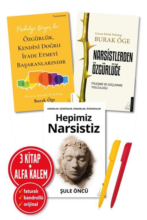 Şule Öncü(Hepimiz Narsistiz) + Burak Öge(Narsistlerden Özgürlüğe + Psikoloji Diyor Ki) 3 Kitap-Yeni