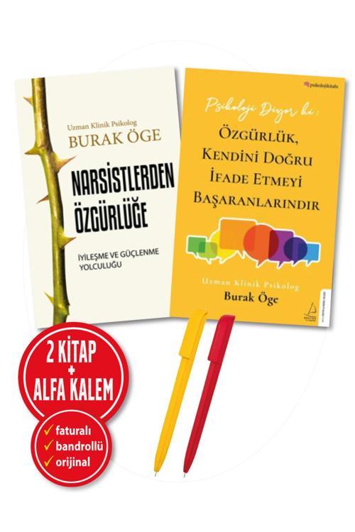 Alfa Kalem + Burak Öge(Narsistlerden Özgürlüğe + Psikoloji Diyor Ki: Özgürlük, Kendini) 2 Kitap-Yeni