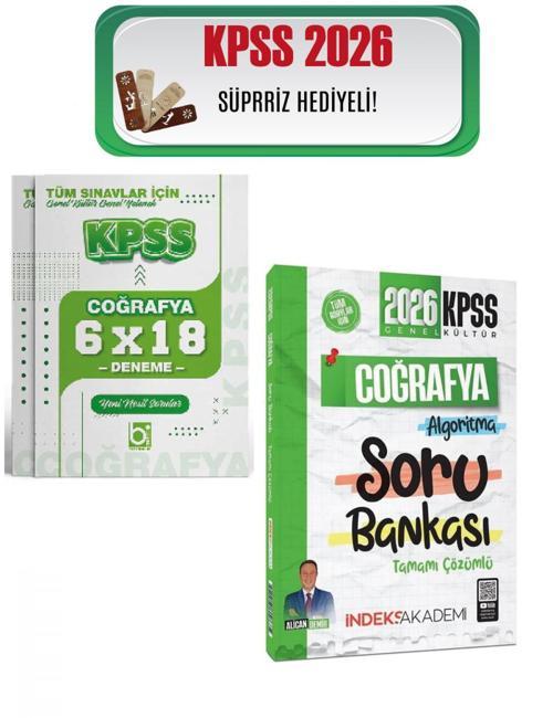 İndeks 2026 KPSS Coğrafya Algoritma Çözümlü Soru Bankası ve Deneme Seti Alican Demir Bigelio ve İnde
