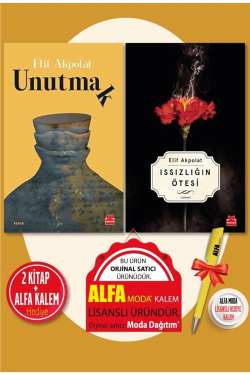 Issızlığın Ötesi + Unutmak (Elif Akpolat) + Alfa Moda Lisanslı Kalem Hediye - Kırmızı Kedi