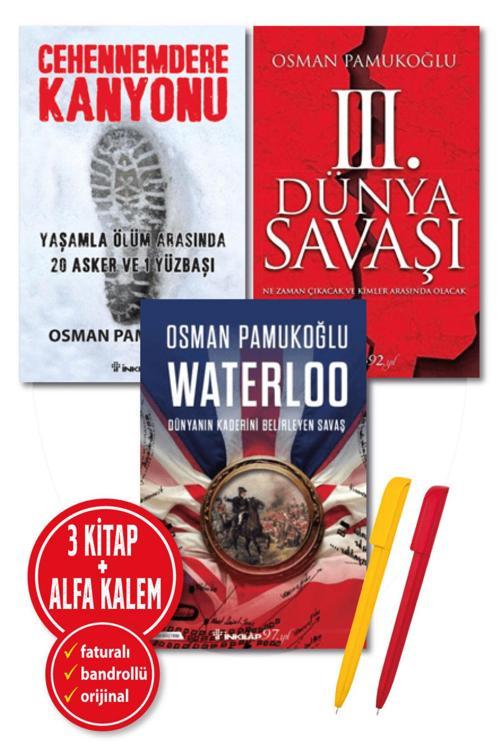 Osman Pamukoğlu 3 Kitap Set (Cehennemdere Kanyonu + 3. Dünya Savaşı + Waterloo) + Alfa Kalem + İnkılap Tarih