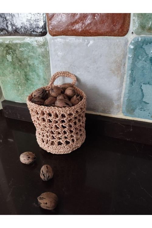 Örgü Sepet - Pembe - Organik & El Yapımı