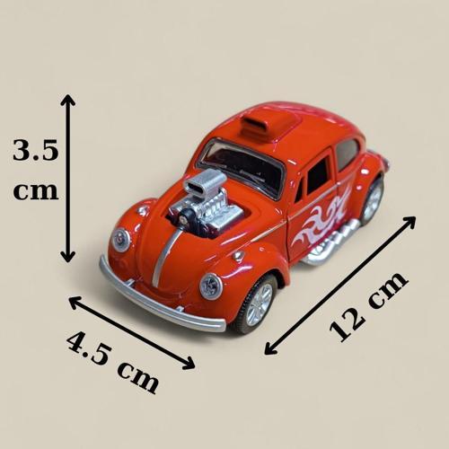 Metal Araba Çek Bırak Vw Bettle Modifiye Kırmızı Sesli ve Işıklı
