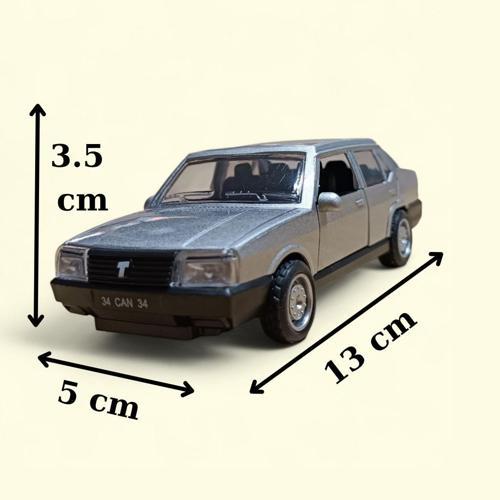 Nostaljik Metal Çek Bırak Gri Tofaş Şahin Araba Kapılar Açılır