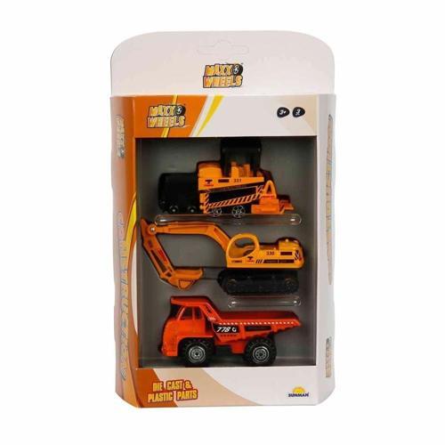 3'lü Araç Seti İş Makinaları Kız Erkek Çocuk Oyuncak Eğitici Oyuncaklar