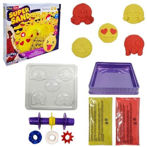Play-Toys Emoji Oyun Kumu Süper Sand Seti Kız Erkek Çocuk Oyuncak Eğitici Oyuncaklar