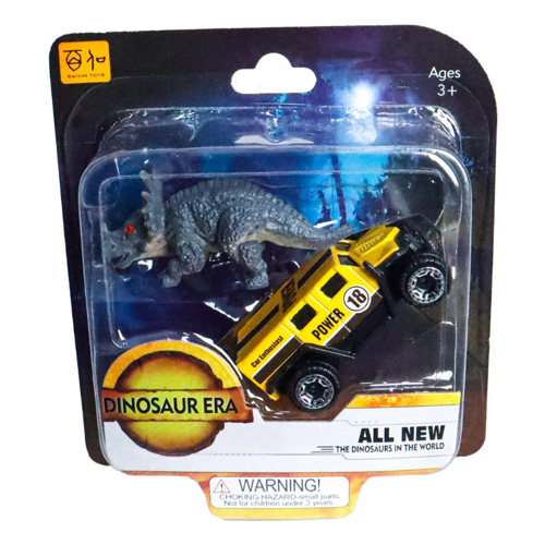 Die Cast Metal Hummer Benzeri Araba ve Triceratops Kız Erkek Çocuk Oyuncak Eğitici Oyuncaklar
