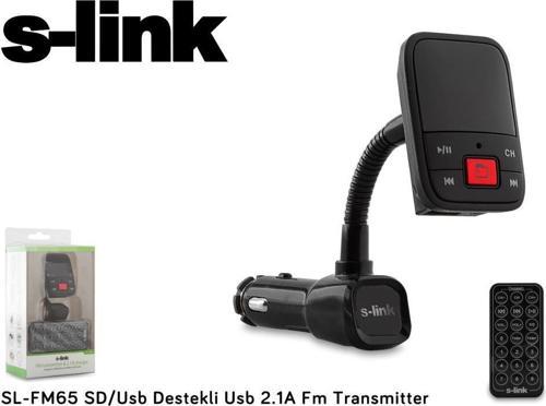 SL-FM65 Hafızasız mp3 Transmıtter 2.1a Usb Şarj Portlu Usb Micro Sd Kart Destekli Kumandalı