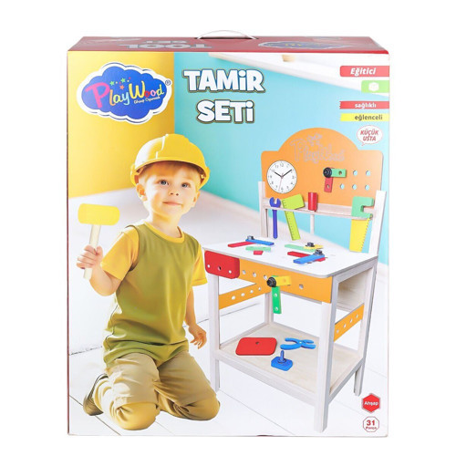 ONY-412 Ahşap Tamir Seti -Onyıl Oyuncak Kız Erkek Çocuk Oyuncak Eğitici Oyuncaklar