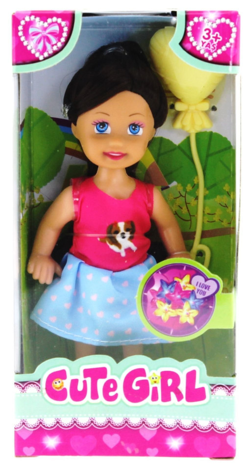 Cute Girl Sarı Balonlu Kumral Mini Bebek Kız Erkek Çocuk Oyuncak Eğitici Oyuncaklar