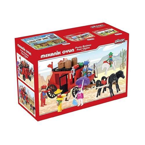 04 002 Mini Mekanik Seri 2 Posta Arabası -Pilsan Oyuncak Kız Erkek Çocuk Oyuncak Eğitici Oyuncaklar