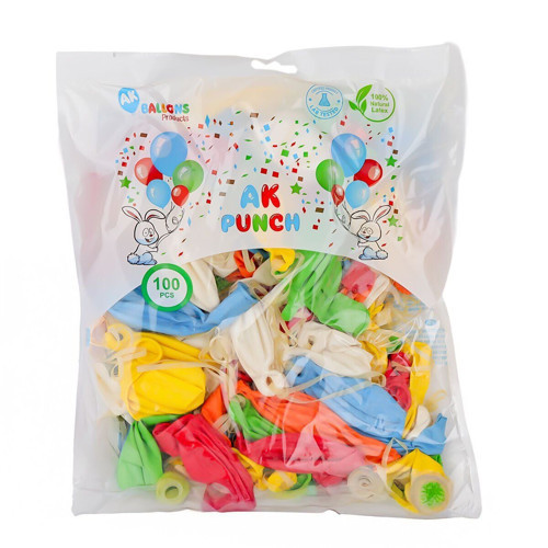 AK-01 Punch Balon 100adet Kız Erkek Çocuk Oyuncak Eğitici Oyuncaklar