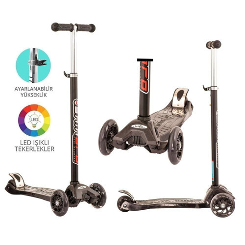 MAXİ TWİST IŞIKLI SCOOTER SİYAH Kız Erkek Çocuk Oyuncak Eğitici Oyuncaklar