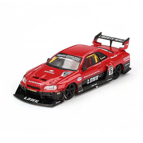 Mini GT 1/64 Nissan LB-ER34 Super Silhouette SKYLINE Red/Black Kız Erkek Çocuk Oyuncak Eğitici Oyunc