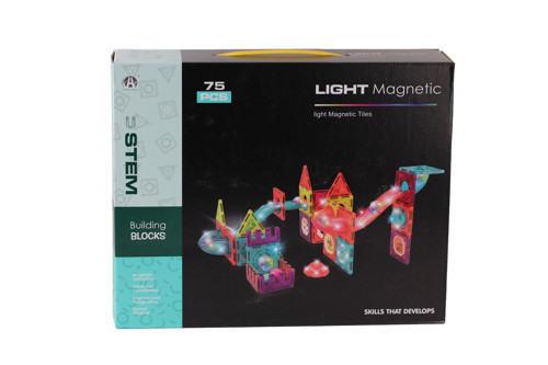 CH1172 MAGNETİC TİLES LİGHT VERSİON 75 PARÇA Kız Erkek Çocuk Oyuncak Eğitici Oyuncaklar
