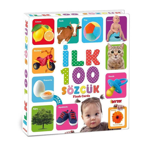 1482 Flash Cards İlk 100 Sözcük -Dıytoy Kız Erkek Çocuk Oyuncak Eğitici Oyuncaklar