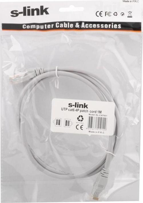 sl-cat601 Cat6 1mt Gri Utp Patch Kablo