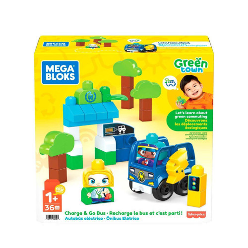 HDX90 Mega Bloks, Doğa Dostu Otobüs Seti, 36 parça, +1 yaş Kız Erkek Çocuk Oyuncak Eğitici Oyuncakla